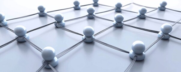 Network connecting points representing global communication and data flow