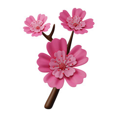 Pink blossoms bloom in a beautiful display of nature's floral beauty, 3d rendering