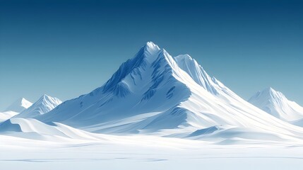 Mesmerizing Snow Capped Mountain Range Under Tranquil Blue Skies