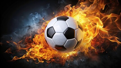 A Blazing Sphere of Passion, Surrounded by a Fiery Embrace, Captures the Intensity of a Sport