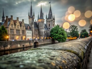 Fototapeta premium Bokeh Effect of Ypres Ramparts: Captivating Historical Architecture in Belgium