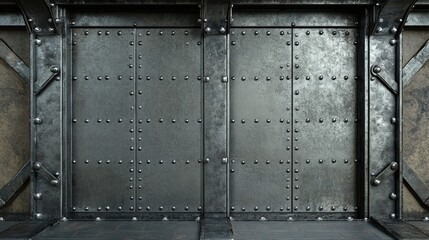 Industrial Metal Wall with Rivets and Texture