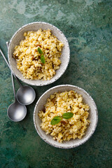 Homemade millet porridge with raisins