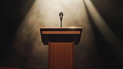 Spotlight on Podium for Public Speaking Event