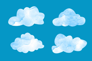 clouds clipart on blue background