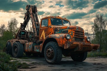 Obraz premium Wrecker Tow Truck: Powerful Breakdown Assist Lorry for Exhuast Troubles