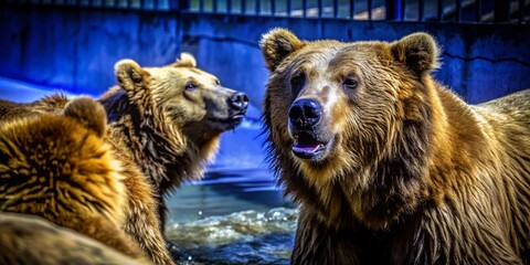 Fototapeta premium Captivating Candid Photography of Bears at the Zoo: Nature's Majestic Creatures