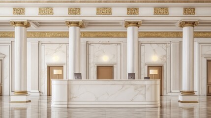 Fototapeta premium Elegant Reception Area with Classic Design Features