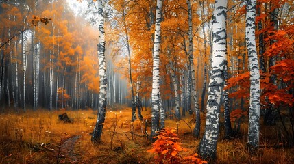 The forest in autumn colorful