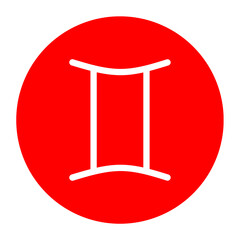 Gemini zodiac sign with red circle element png file transparenf background	