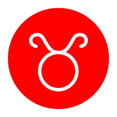 Taurus zodiac sign with red circle element png file transparenf background	