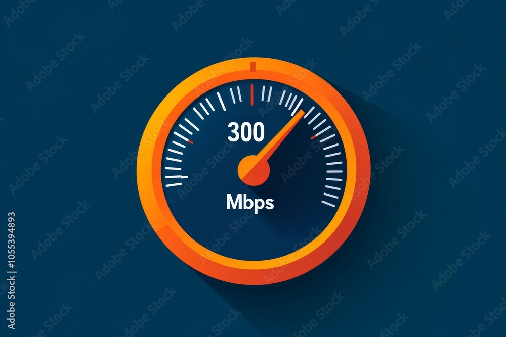 Fototapete a simple graphic showing a speedometer-style interface with a needle pointing to 