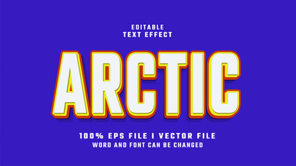 editable 3d arctic bold text effect.typhography logo