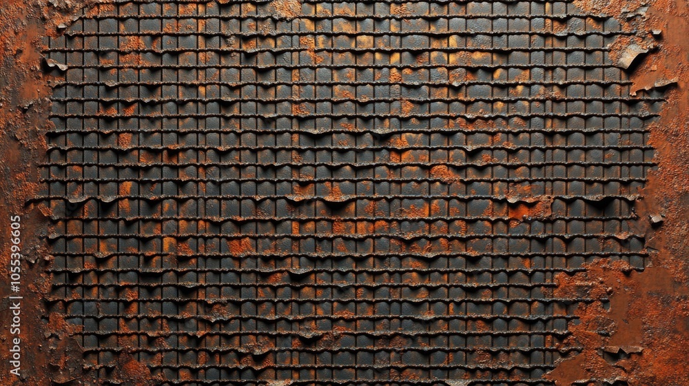 Poster textured rusty surface with patterns and decay