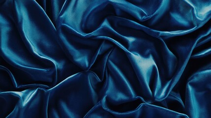 Fototapeta premium Luxurious Deep Blue Satin Fabric Background