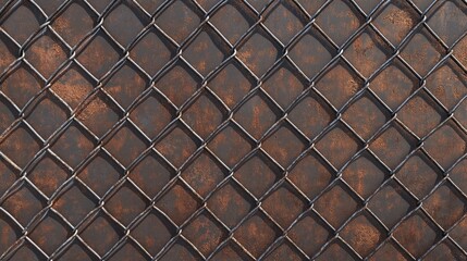 Fototapeta premium Close-up of Rusty Metal Grid Pattern