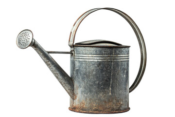 Rustic watering can nestled in sunlight, showcasing its vintage charm and weathered details