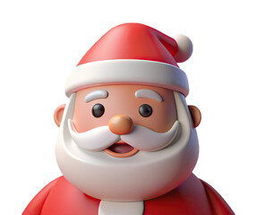 Cartoon Santa Claus in Red Suit.
