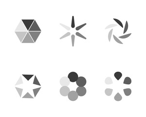 Collection Loading bar status icon. Vector illustration. Set of vector loaded icons. Download progress. Donload or Upload.