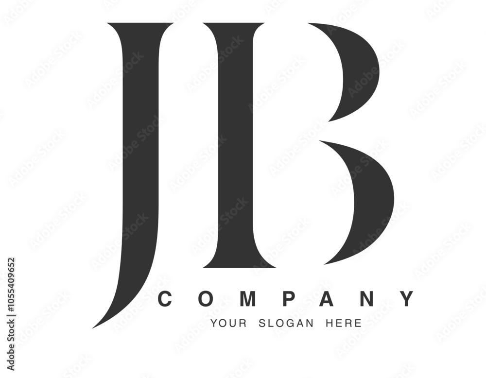 Fototapete jb logo design. initial letter j and b serif font style. creative classic company name typography. t