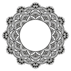 frame with floral ornament mandala design