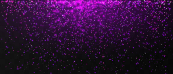 Bright blue particles gently falling on a dark background, creating a magical and festive atmosphere. Glittering particles on a transparent background. Light with flares