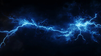 Fototapeta premium Blue lightning with dark background