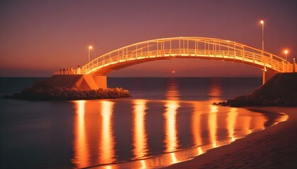 Fototapeta premium A vibrant sea view showcasing a contemporary bridge 