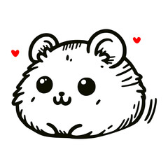 cute hamster pet animal cartoon doodle hand drawn vector illustration template design