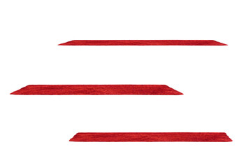 Side view of stars red carpet. On isolated transparent background.