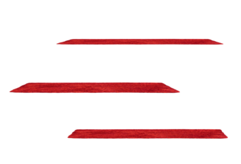 Side view of stars red carpet. On isolated transparent background.