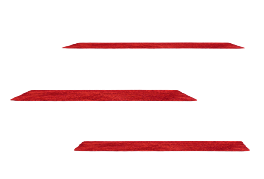 Side view of stars red carpet. On isolated transparent background.