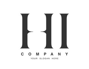 HI logo design. Initial letter h and i serif font style. Creative classic company name typography. Trendy logotype or identity.
