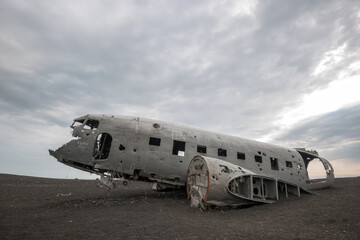 Skeleton of an old airplane