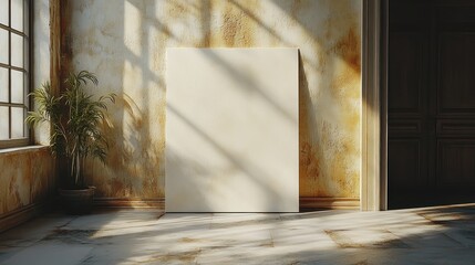 4K realistic mockup of a blank canvas, isolated background, soft lighting, and realistic texture.