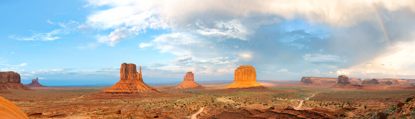 Panoramic view of Monument Valley