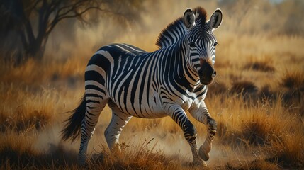 zebra in the savannah