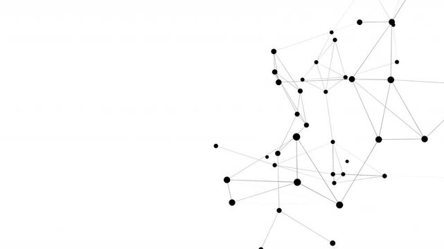 Connected lines network structure. 3D digital data technology concept. Seamless Loop 4K white Background	
