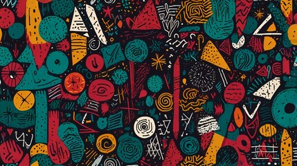 pattern with colorful birds