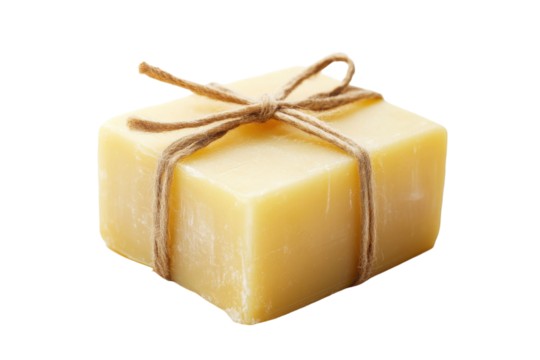 Handcrafted natural soap wrapped in rustic twine, perfect for gifting or personal use