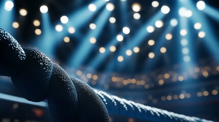 A close up of the red corner post of a boxing ring.