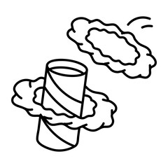 A hand drawn icon of hoop toss game 

