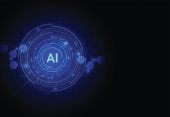 Artificial intelligence chipset on circuit board in futuristic concept technology artwork for web, banner, card, cover. Vector illustration