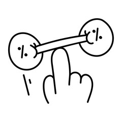 Weightlifting icon in doodle style 

