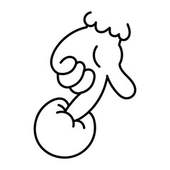 Clown nose icon in doodle style 

