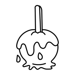 Sweet candy apple icon in drawing style 

