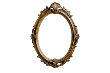 A beautifully ornate antique mirror hanging on a pristine white wall captures timeless elegance