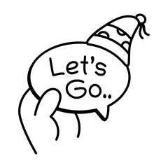 Lets go icon in hand drawn style 


