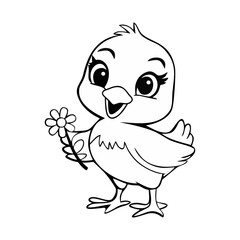 HappyBirdWithFlower.eps