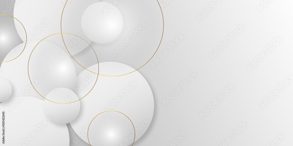 Poster modern white and gray circle gradient trendy background. grey abstract background geometry circle, d